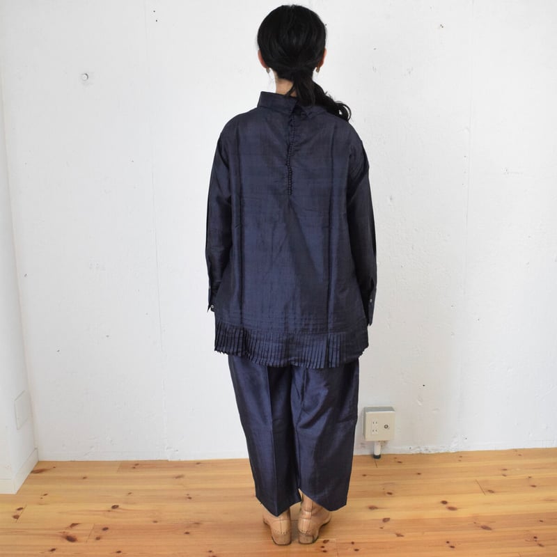 定番】BUNON(ブノン)Khadi Silk Wide Belt Pants カディシルク 