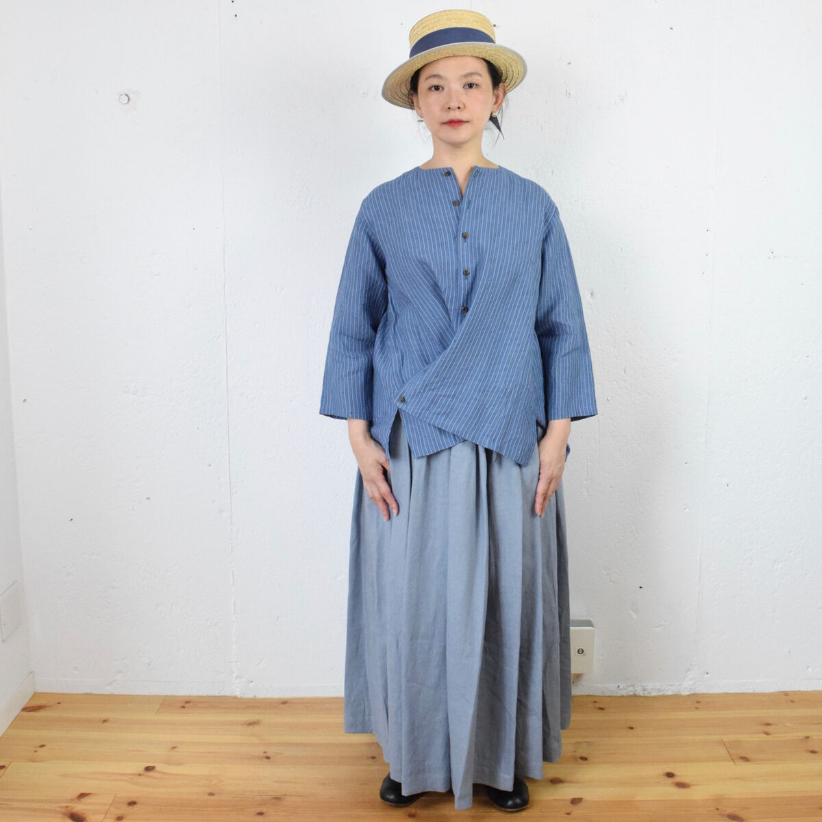 humoresque(ユーモレスク)long gather skirt リネン ロングスカート...