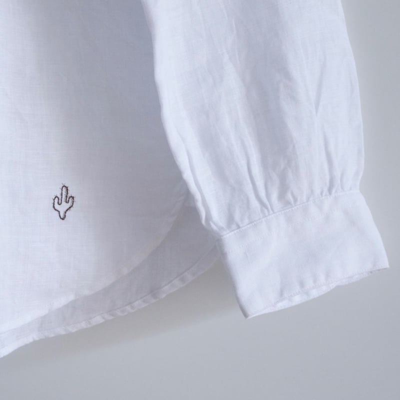 ②ガーデンオブパラダイス イタリア製生地 カンクリーニリネンスタンドカラーシャツ