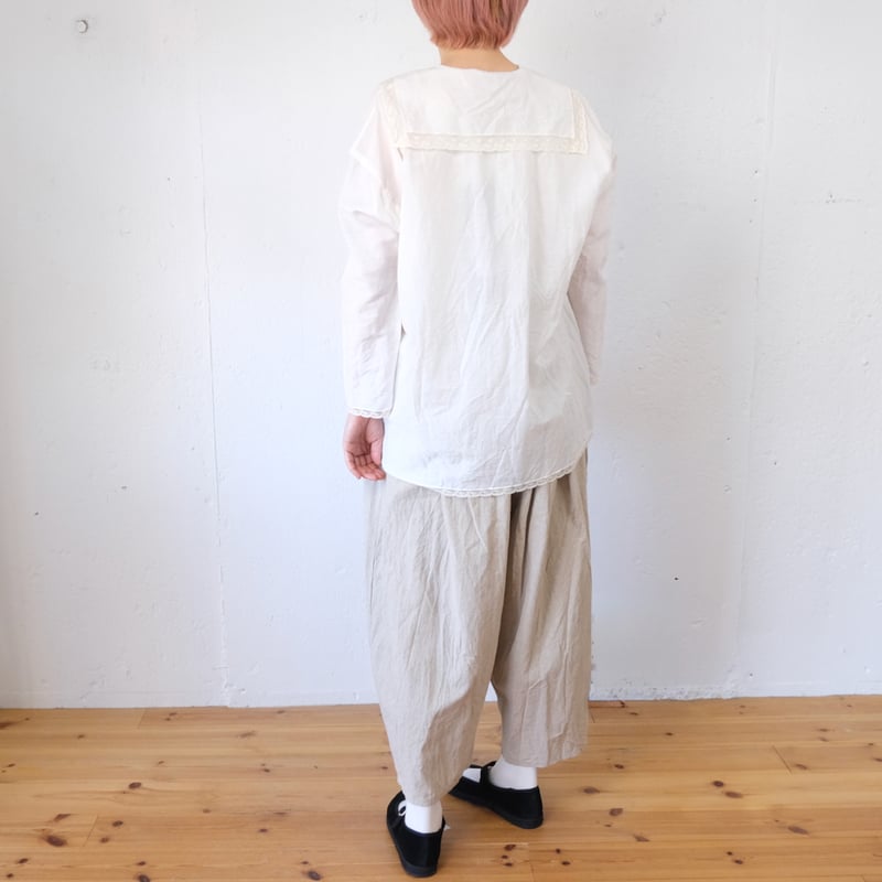 TOWAVASE(トワヴァーズ）Leavers blouse コットンリネン セーラー 
