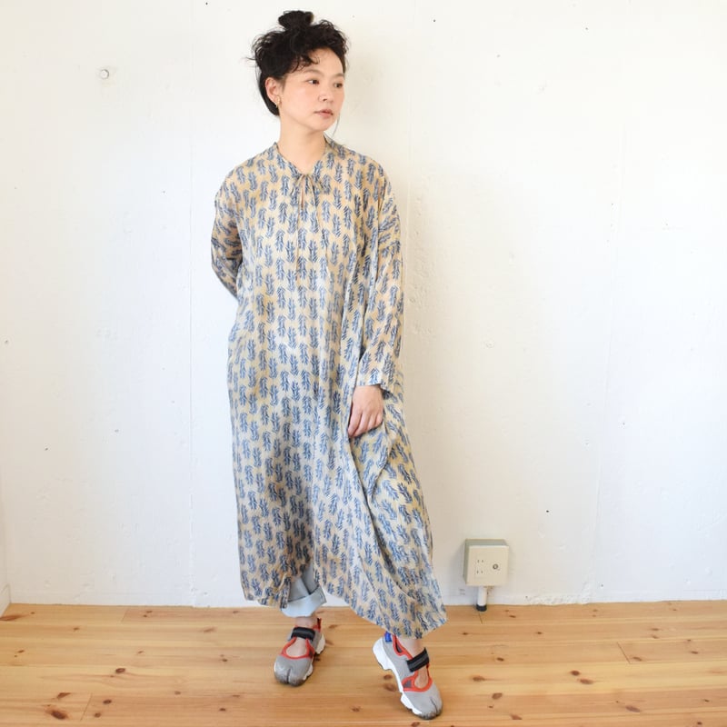 TOWAVASE(トワヴァーズ）Charlie Dress 更紗プリント ロングワンピース 