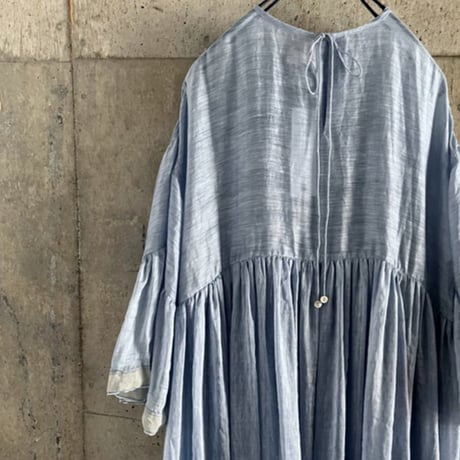 BUNON(ブノン) Wide Sleeve Frill Dress リネンシルク ワイドスリーブワンピース
