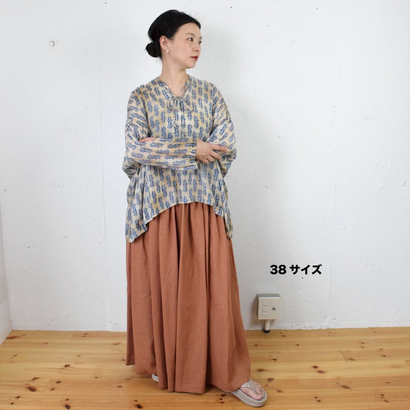 humoresque(ユーモレスク)long gather skirt リネン ロングスカート...