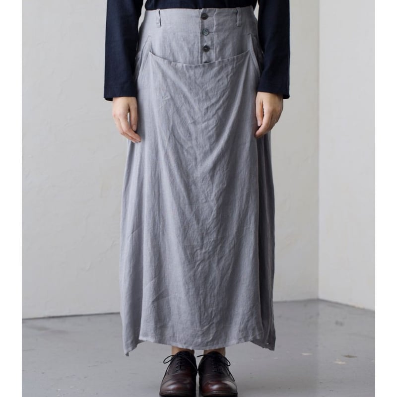 Vlas Blomme(ヴラスブラム) コルトレイクリネン タブリエ付きスカート  