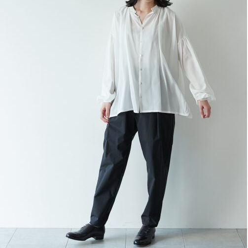定番】humoresque（ユーモレスク）gather blouse silk シルク ギャ