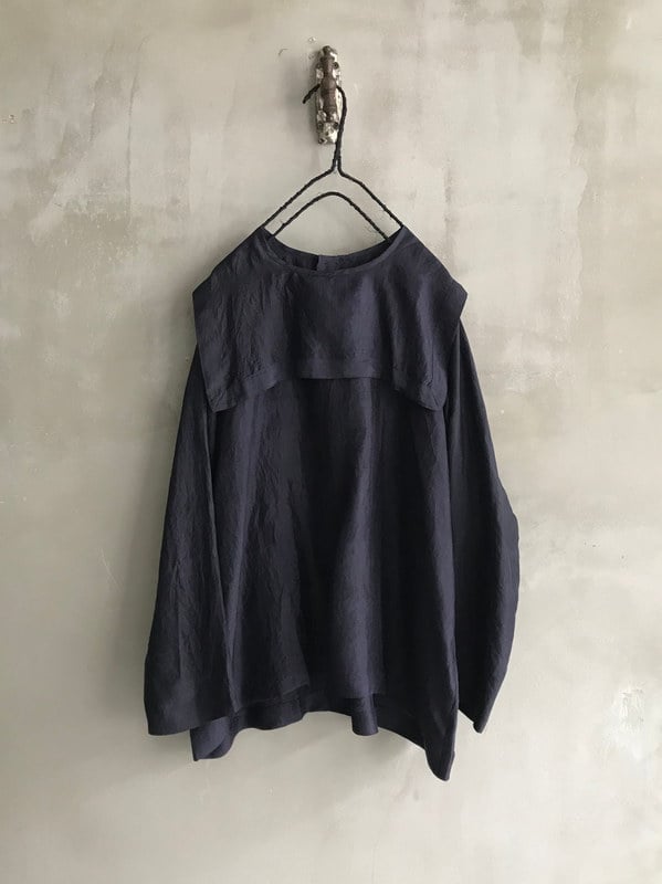 希少BUNON Back Button Blouse シルクブラウスブノン