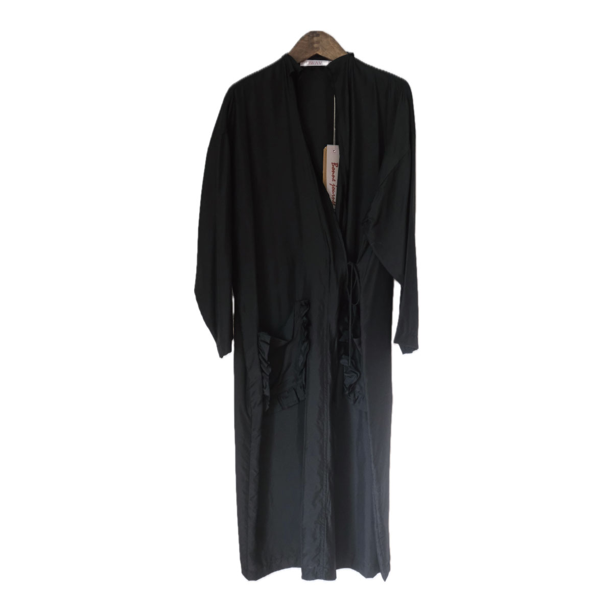 TOWAVASE(トワヴァーズ)Volant silk robeシルク ローブ/black(ブ TOWAVASE(トワヴァーズ)Volant silk robeシルク ローブ/black(ブ