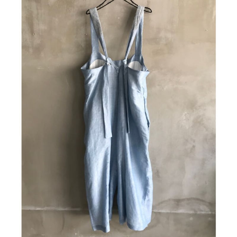 BUNON(ブノン) Embroidery Overalls リネンコットン サロペット |