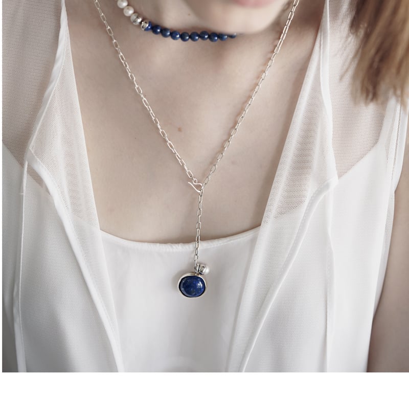 Aperdiem(アペルディエム) Lapis Dots Chain ラピスラズリ シルバーネ