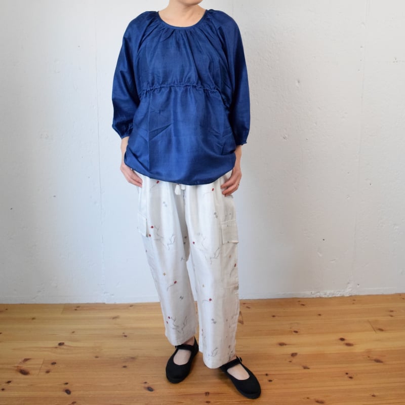 定番】BUNON(ブノン) BACK BUTTON BLOUSE カディシルク バック 定番】BUNON(ブノン) BACK BUTTON BLOUSE カディシルク バック