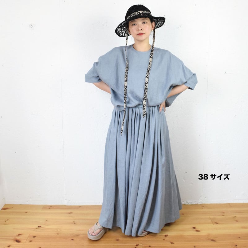 humoresque(ユーモレスク)long gather skirt リネン ロングスカート