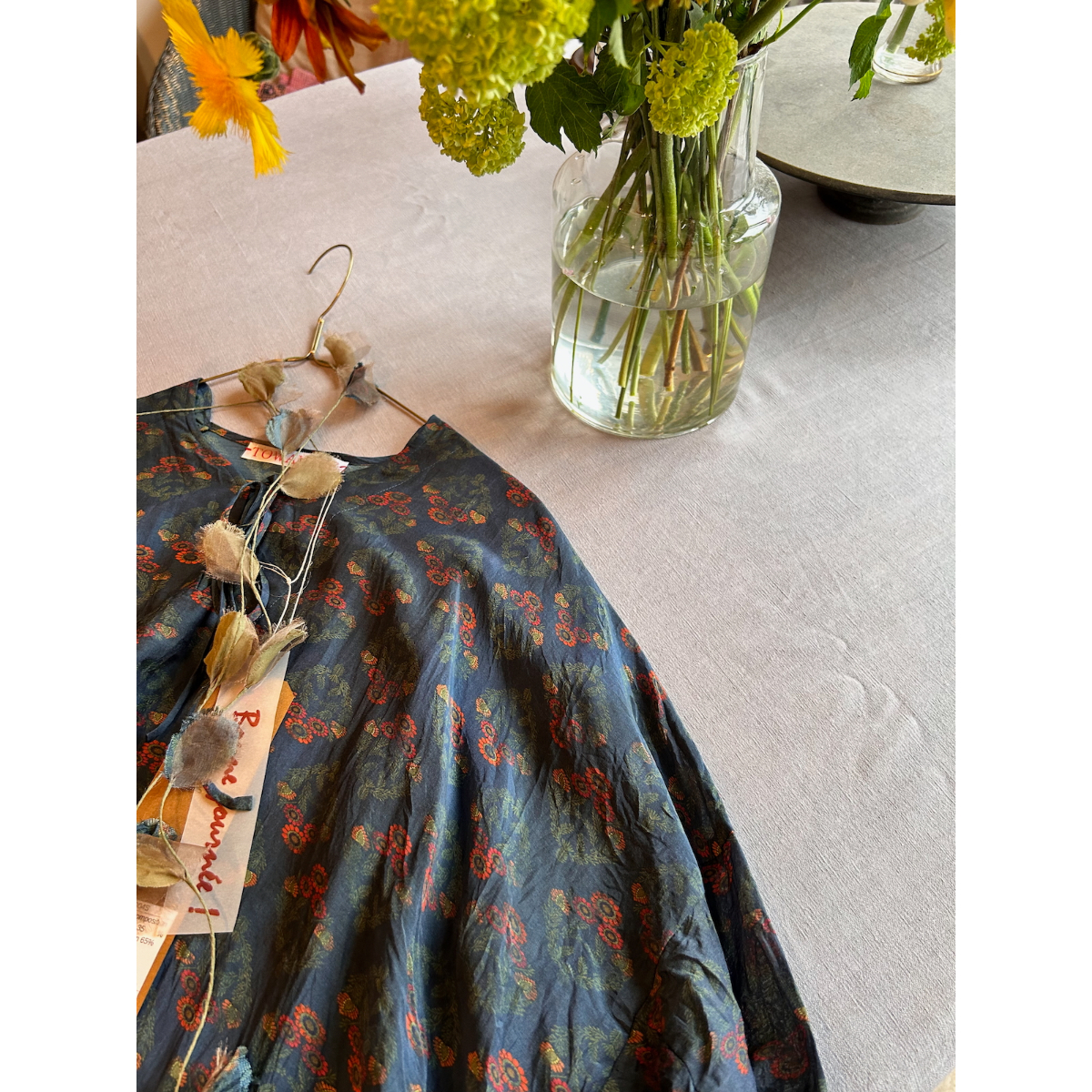 TOWAVASE Eulalie-dress シルクコットン プリントワンピース