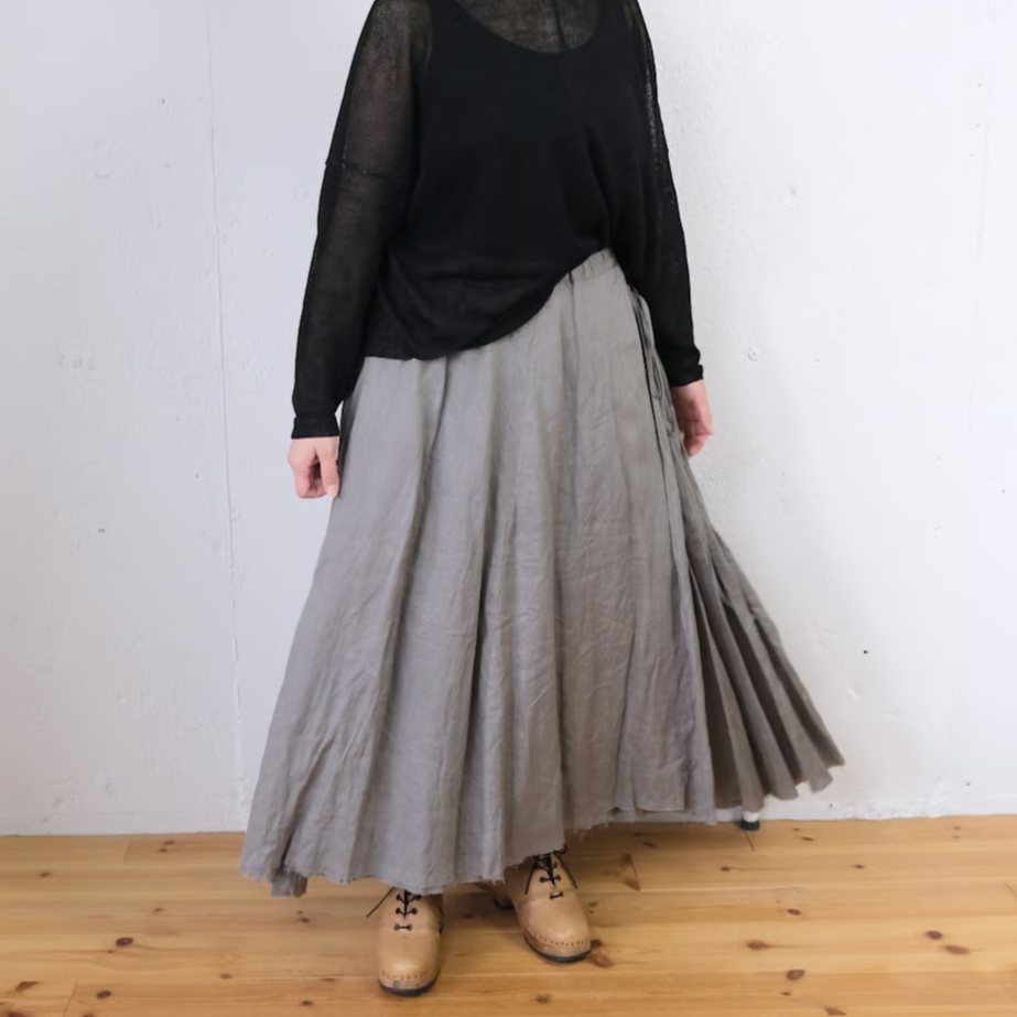 suzuki takayuki( スズキタカユキ) long skirt リネン ロングスカート