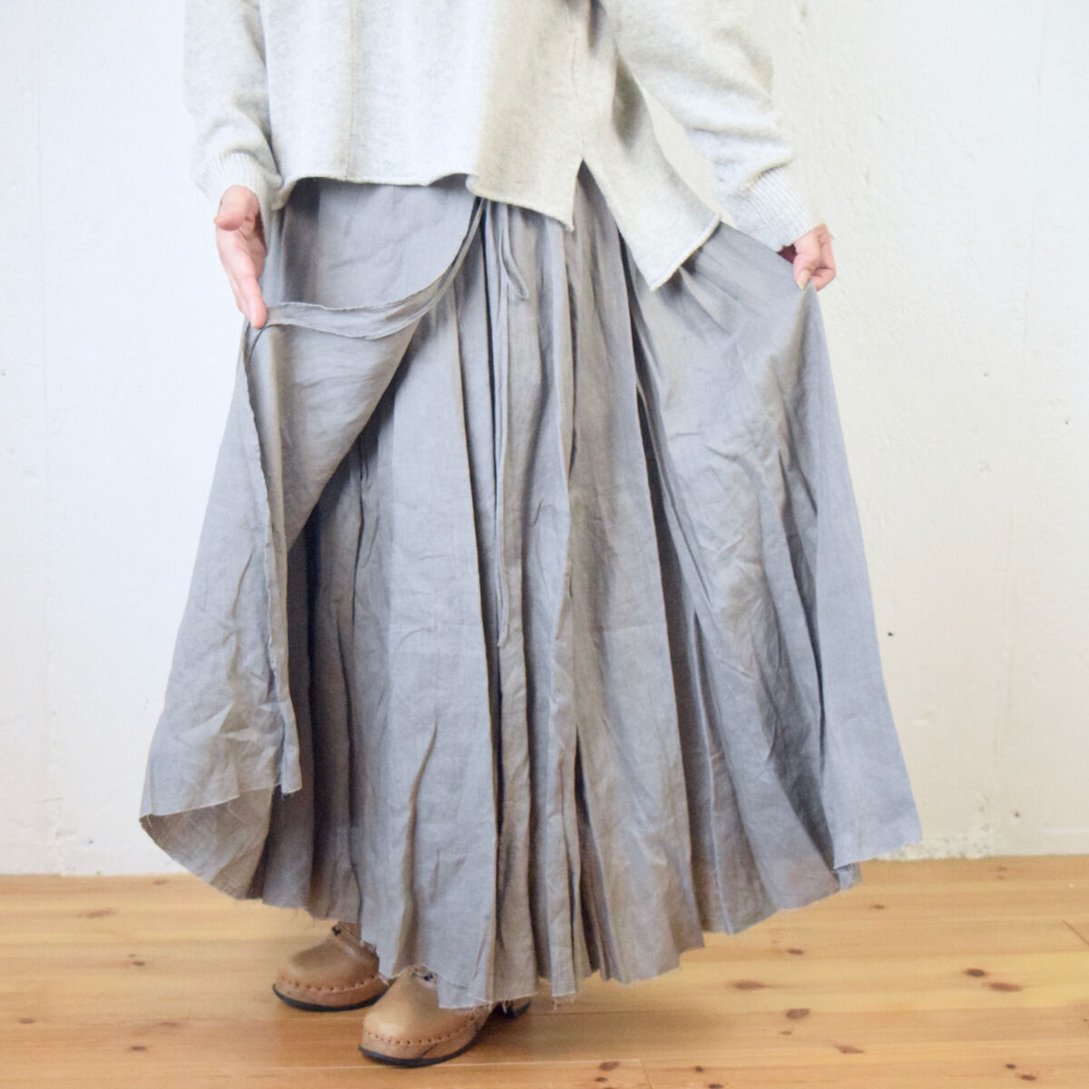 suzuki takayuki( スズキタカユキ) long skirt リネン ロングスカ...