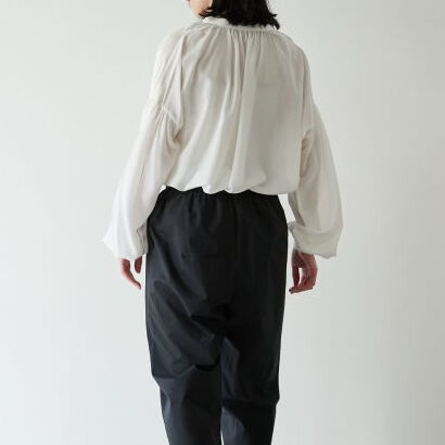定番】humoresque（ユーモレスク）gather blouse silk シルク ギャ