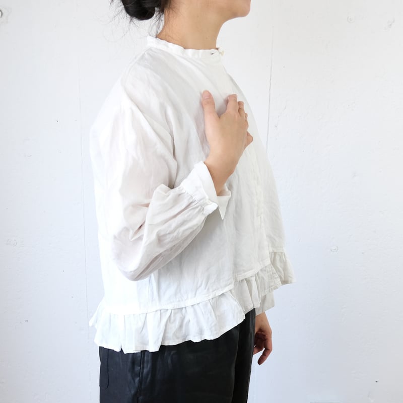 GAUZE#(ガーゼ) ラミーリネン スイッチングタックブラウス | Le Nid de 