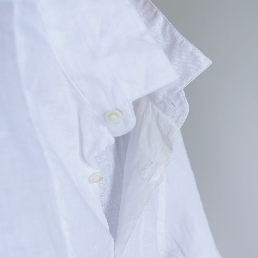 ②ガーデンオブパラダイス イタリア製生地 カンクリーニリネンスタンドカラーシャツ