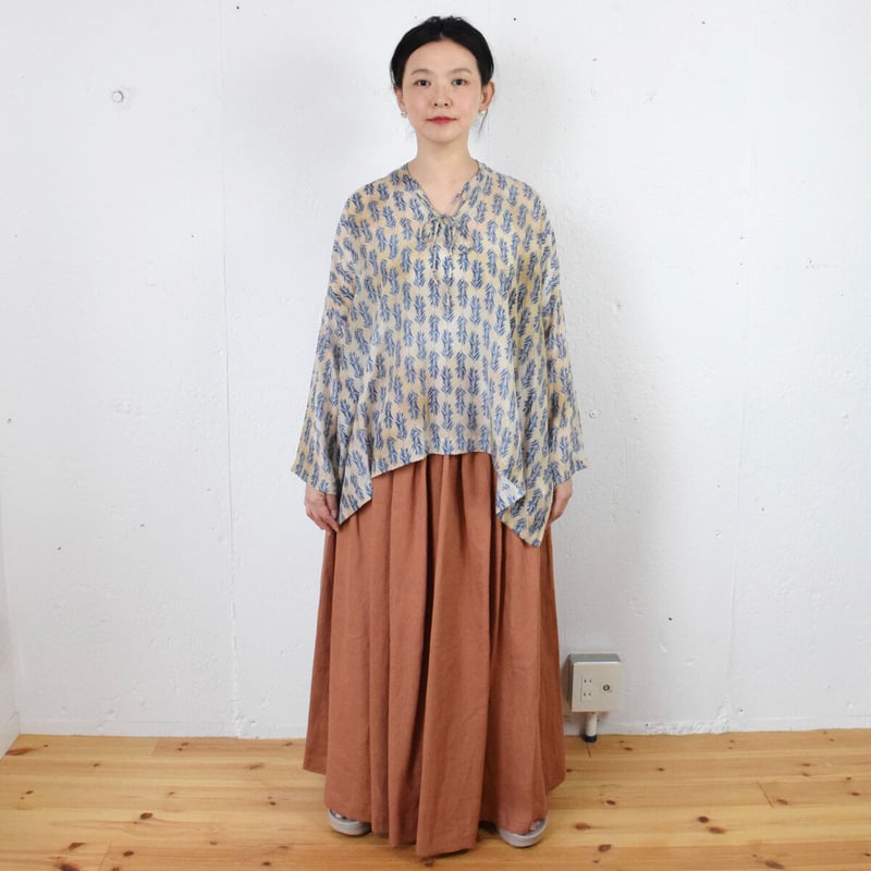 humoresque(ユーモレスク)long gather skirt リネン ロングスカート