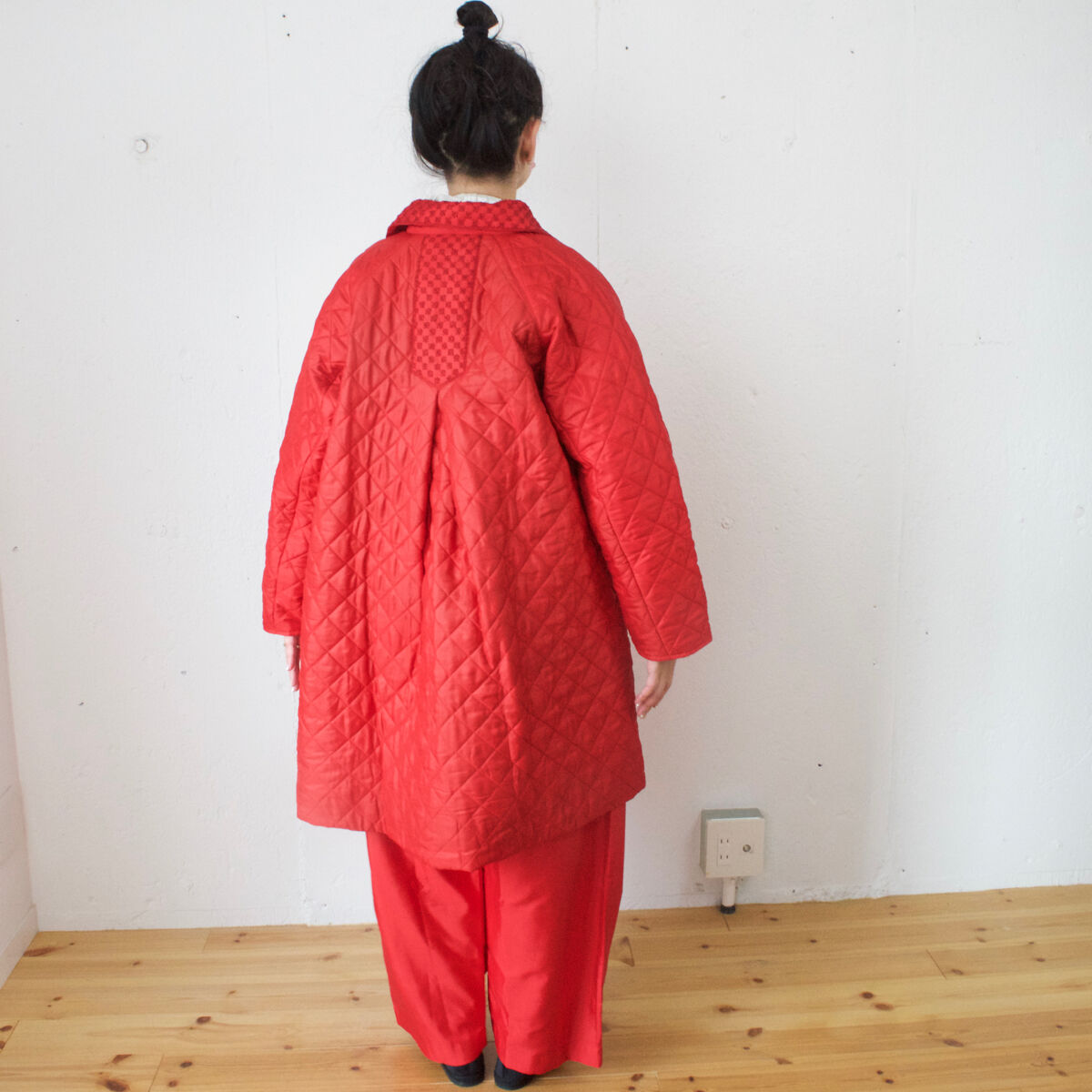 BUNON（ブノン）embroidery A-Line coat 刺繍＋キルティングコート