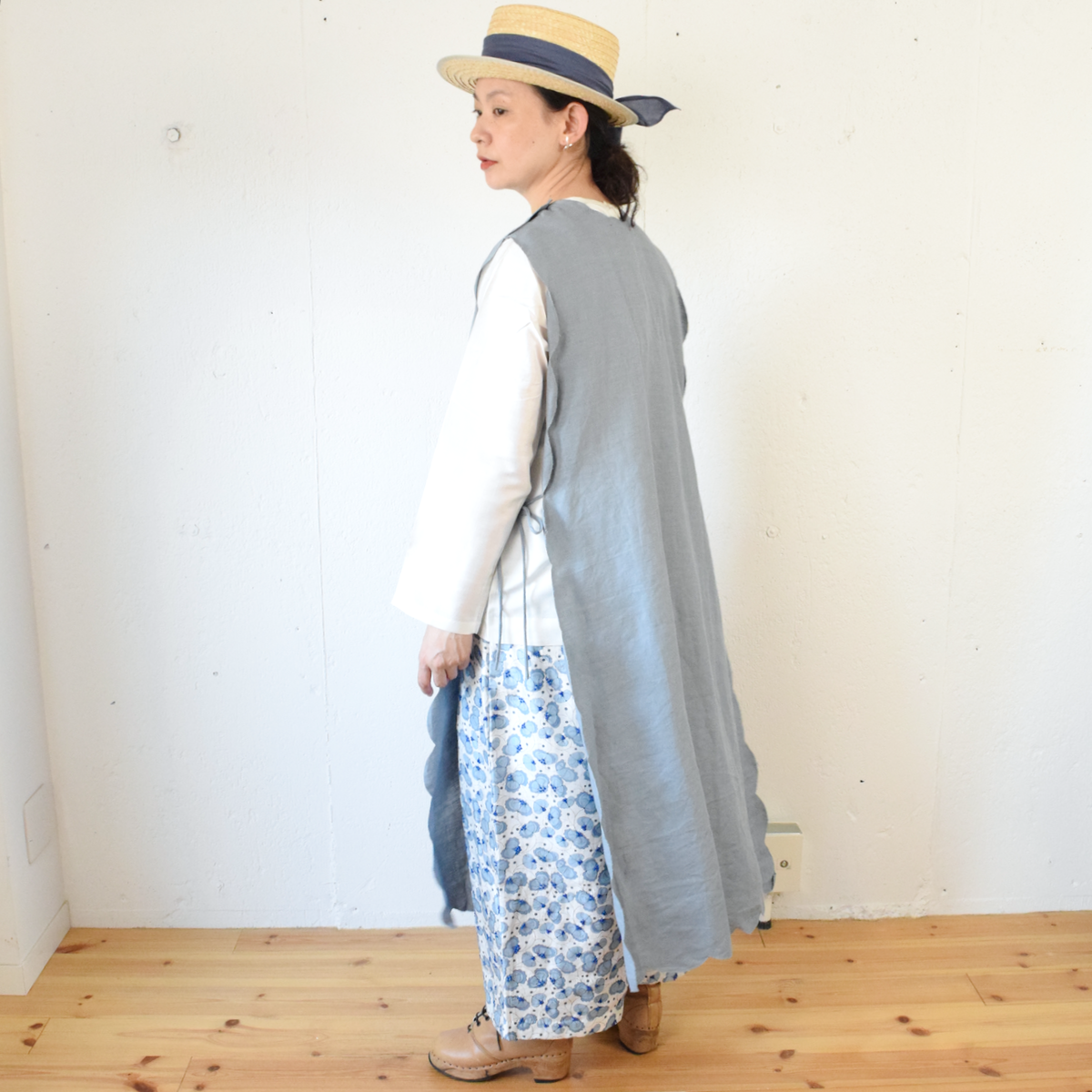 TOWAVASE(トワヴァーズ):Bon Voyage dress リネン スカラップドレス...