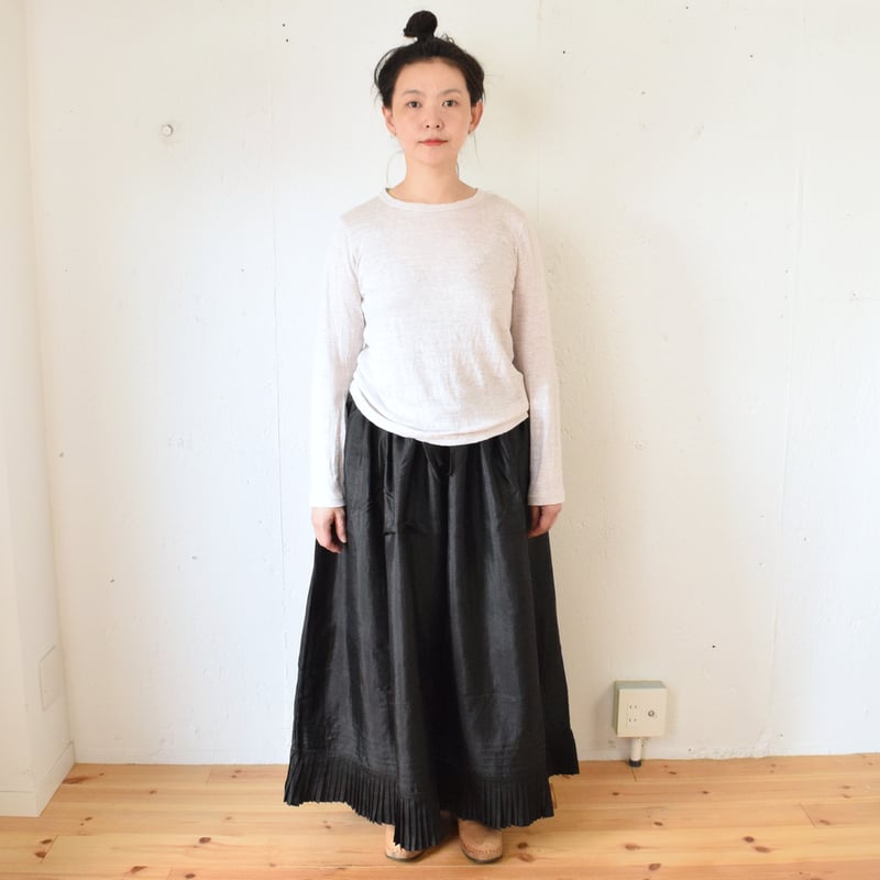 BUNON(ブノン) Gather Tuck Skirt カディシルク ギャザータックスカート