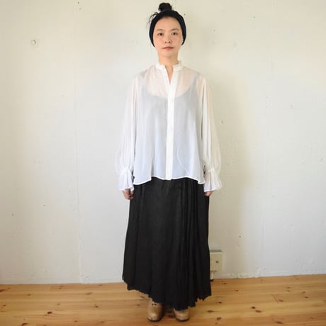 suzuki takayuki( スズキタカユキ) long skirt  リネン ロングスカート / ブラック