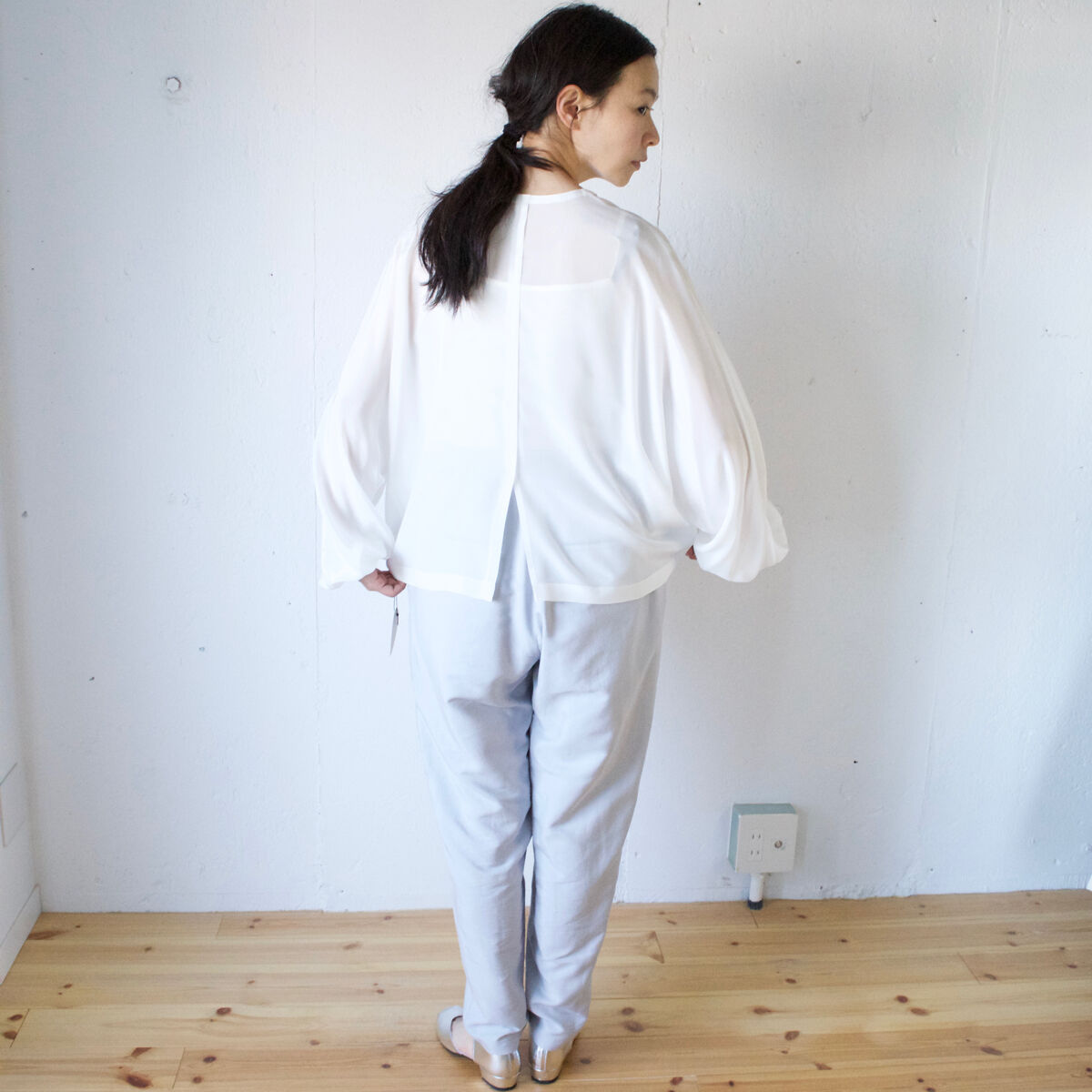 humoresque(ユーモレスク) tapered pants コットンシルク テーパードパ...