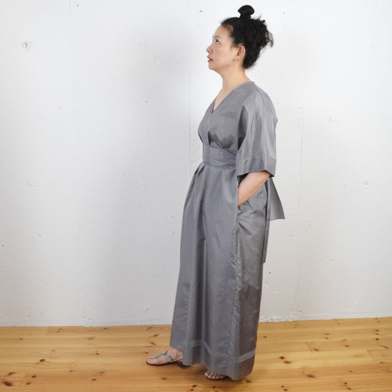 humoresque(ユーモレスク) V-neck over dress シルク ロング 