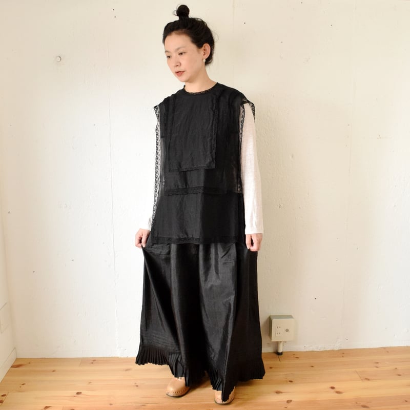 TOWAVASE Leavers Tablier ジレ black - トップス