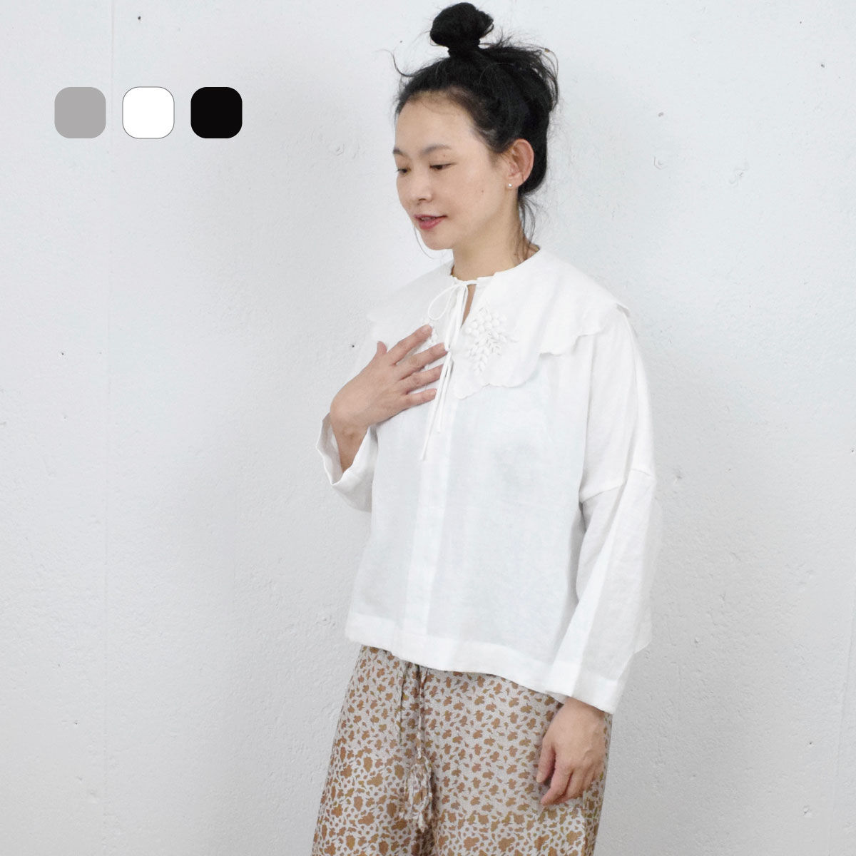 TOWAVASE Bonvoyage blouse ブラウス白 TOWAVASE Bon Voyage blouse ホワイト