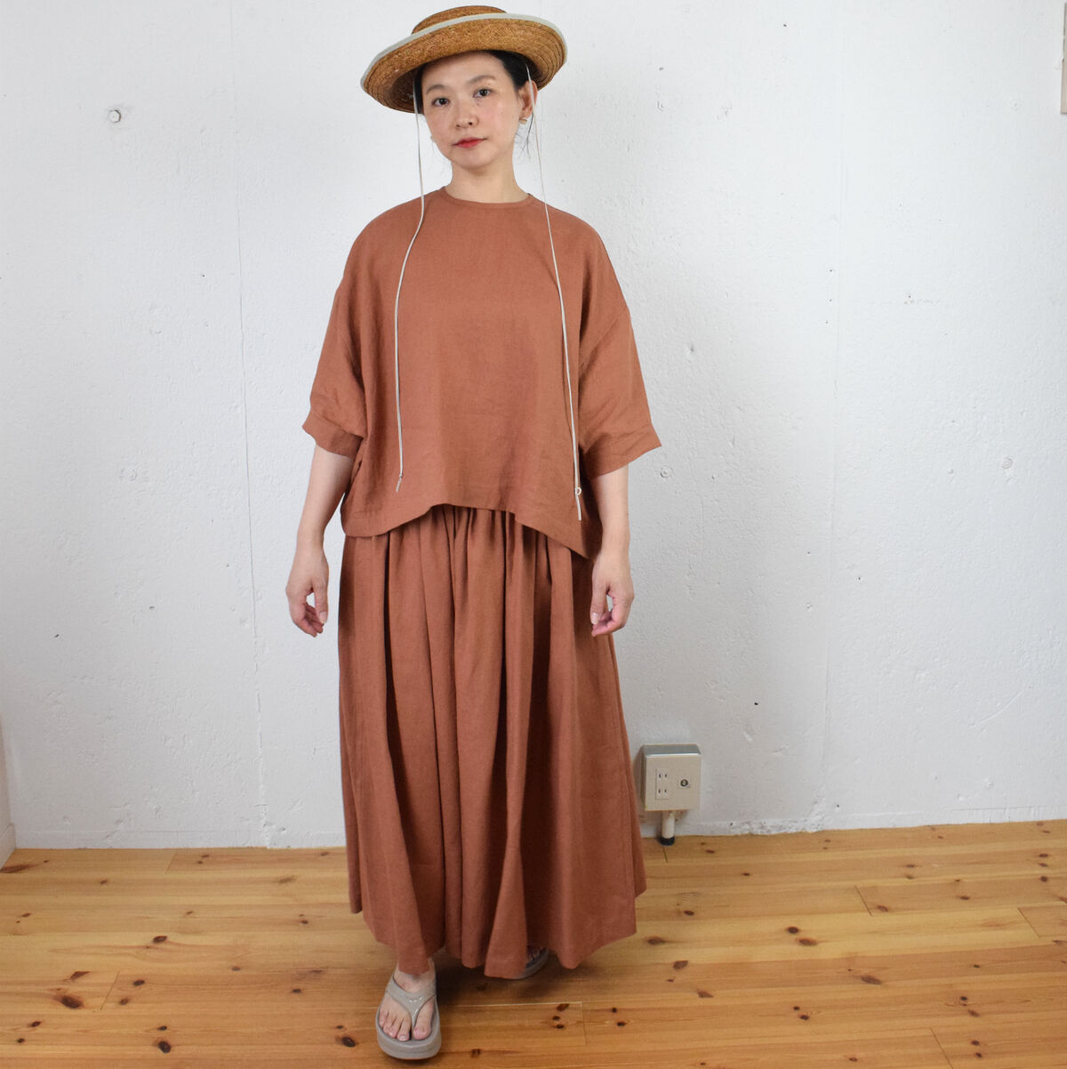 humoresque(ユーモレスク)long gather skirt リネン ロング humoresque(ユーモレスク)long gather skirt リネン ロング
