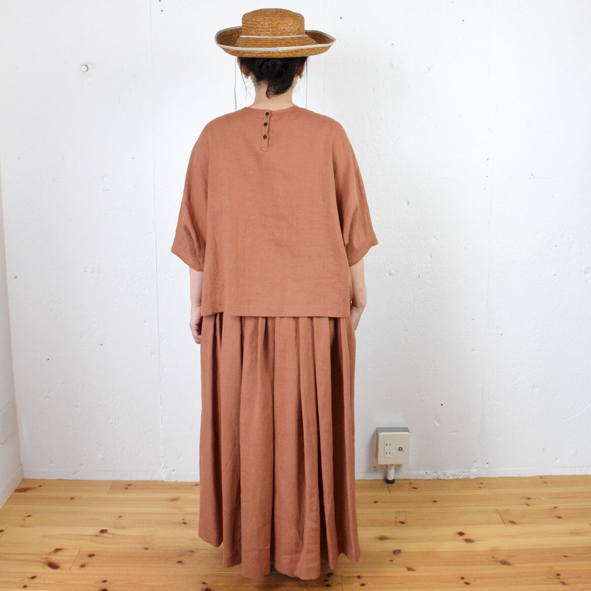 humoresque(ユーモレスク)long gather skirt リネン ロングスカート...