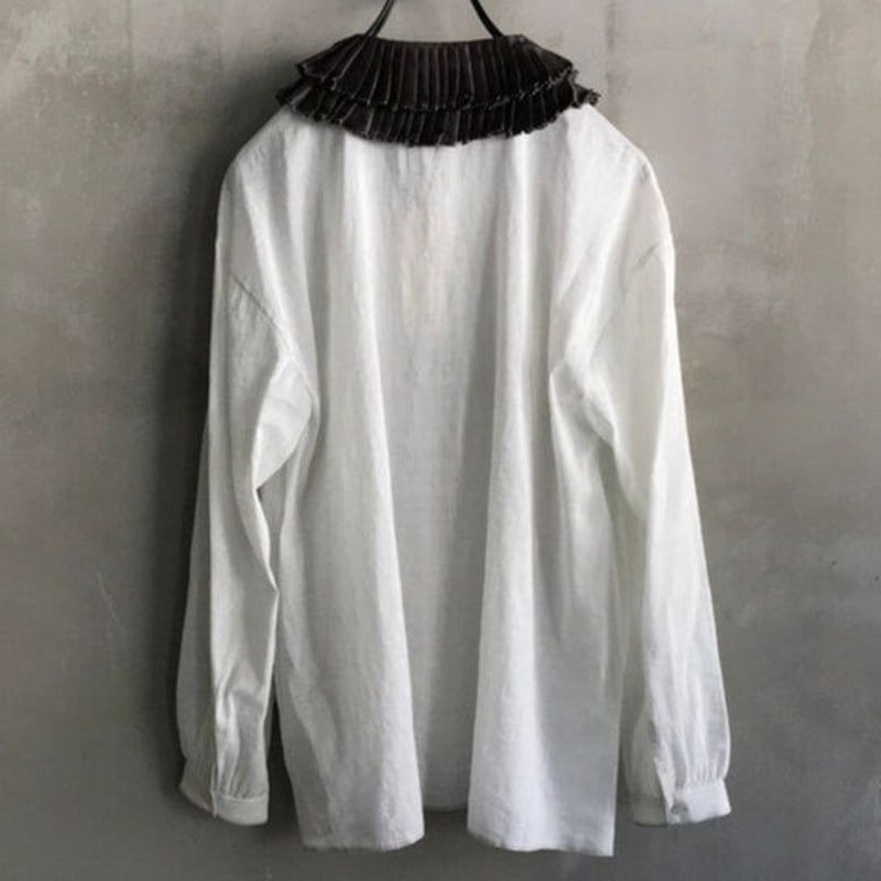 BUNON(ブノン) Frill Collar Blouse シルクコットン フリルカラー ブ...