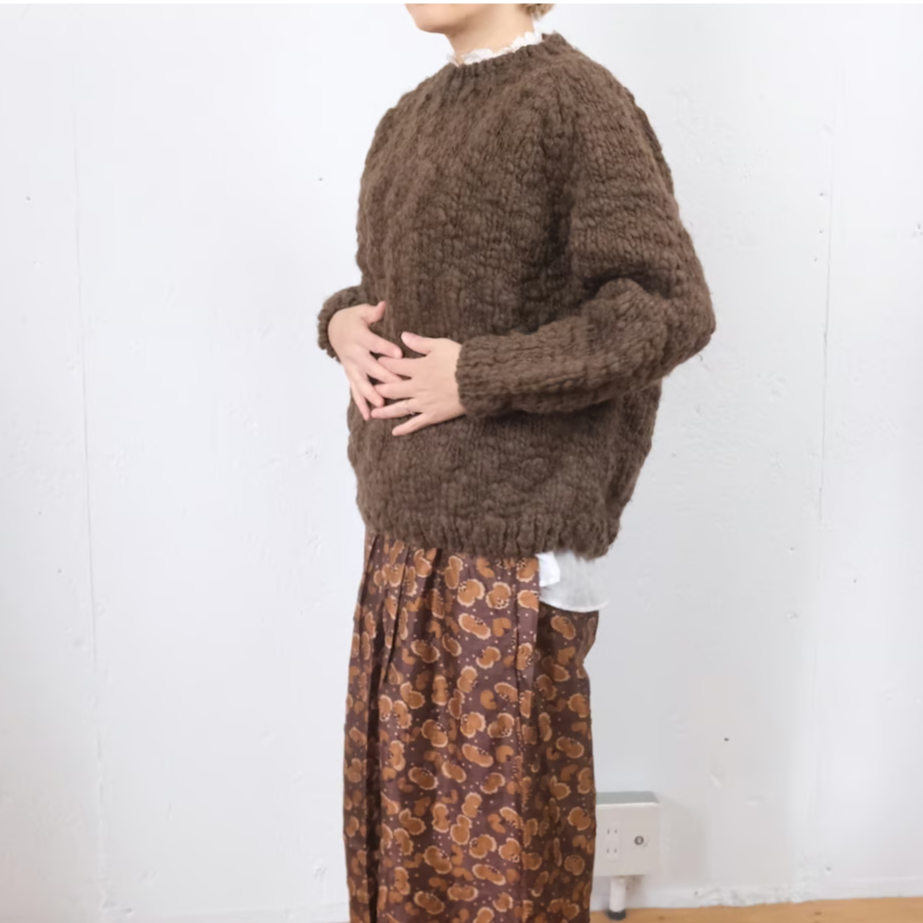 OUND(オウンド) CAVEN - HAND KNITTED WOOL JUMPER スラブ