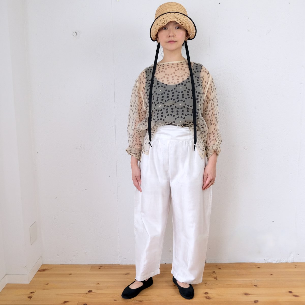 【定番】BUNON(ブノン)Khadi Silk Wide Belt Pants カディシルク...