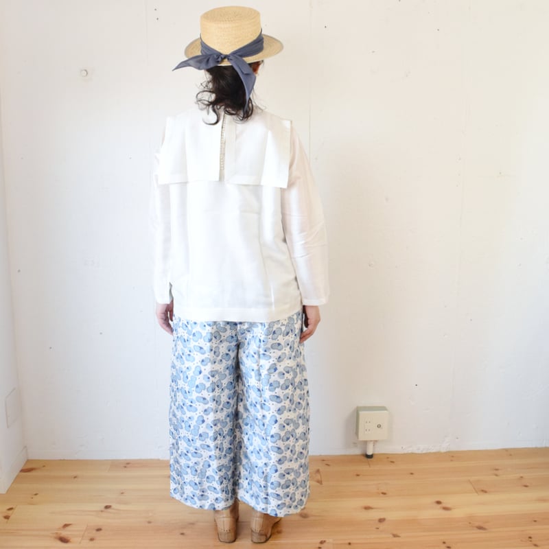 BUNON(ブノン) Back Button Sailor Blouse カディシルク セーラ...