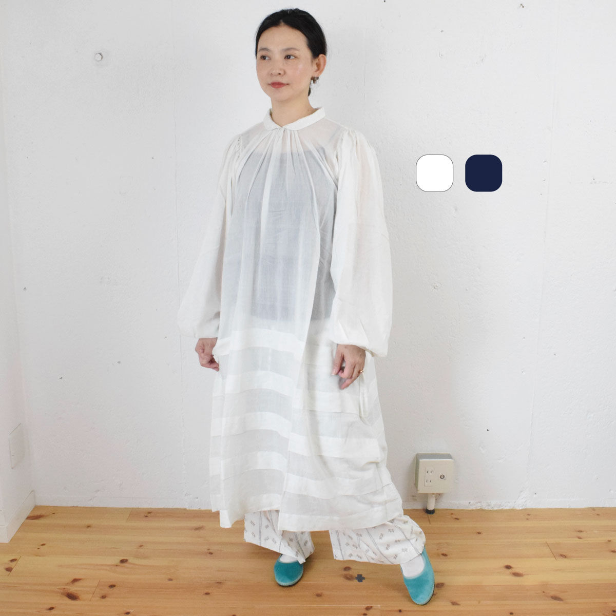 BUNON ブノン EmbroideryFrillDress ロングワンピース