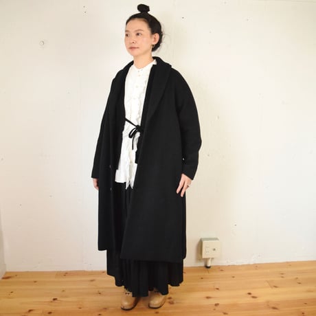 suzuki takayuki (スズキタカユキ) tailored-collar coat テーラードカラー コート / ブラック