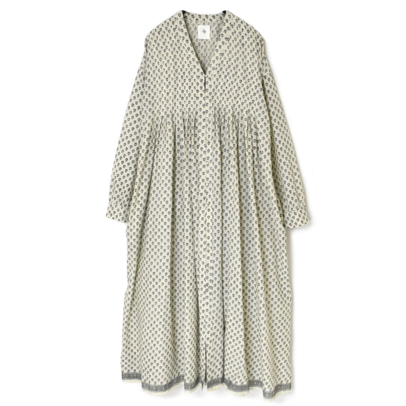 maison de soil（メゾンドソイル）小花ブロックプリント ピンタック  