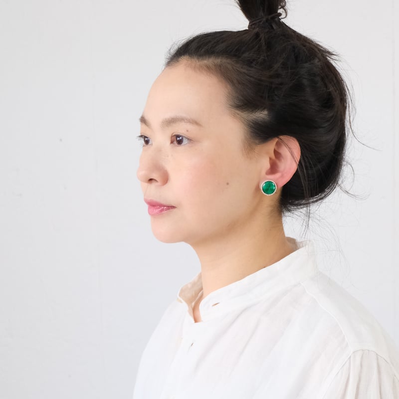 tamas(タマス)Reflect/Type A/Green 丸型 イヤリング＆ピアス | L