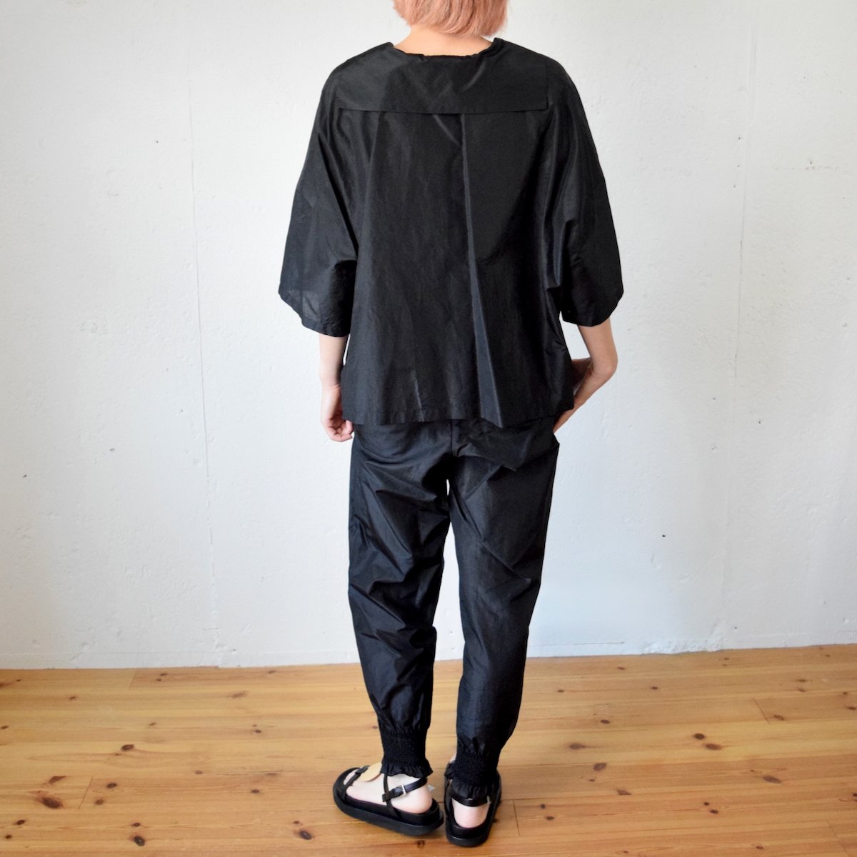 humoresque シルクのshirringpants ブラック humoresque シルクのshirringpants ブラック humoresque