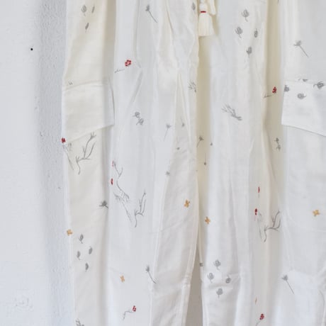 BUNON(ブノン) Khadi Silk Hand Print & Embroidery Cargo Pants カディシルク カーゴパンツ