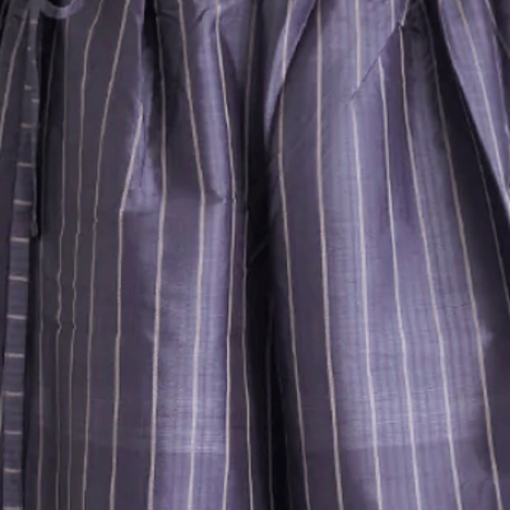 BUNON(ブノン) slit pants & wrap skirt カディシルクストライプ パンツ＆スカート　(GREY)