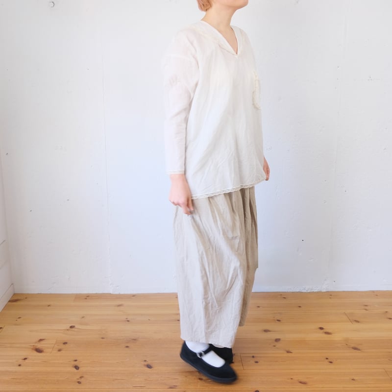 2025春夏]TOWAVASE(トワヴァーズ）Leavers blouse コットンリネン 