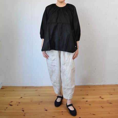 【定番】BUNON(ブノン) BACK BUTTON BLOUSE カディシルク バックボタンブラウス