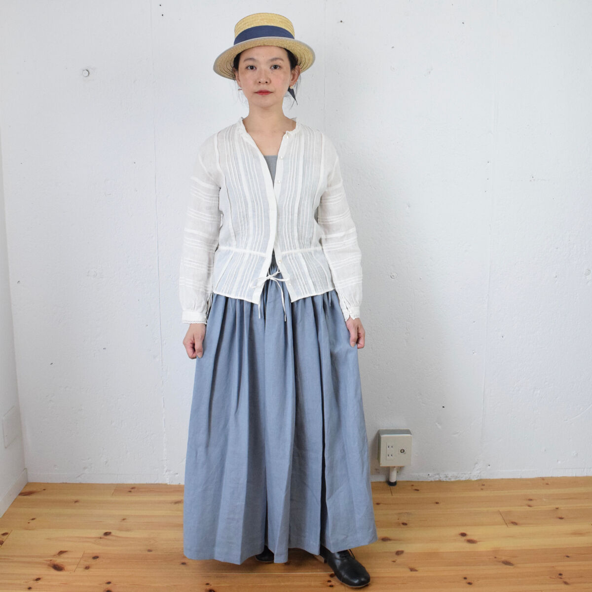 直販特別価格 メゾンドソイルHANDWOVEN KHADICOTTON バンドカラー