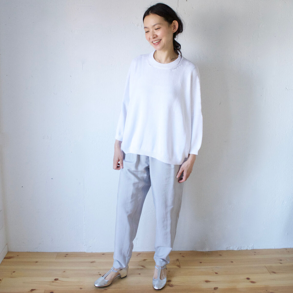 humoresque(ユーモレスク) tapered pants コットンシルク テーパードパ...