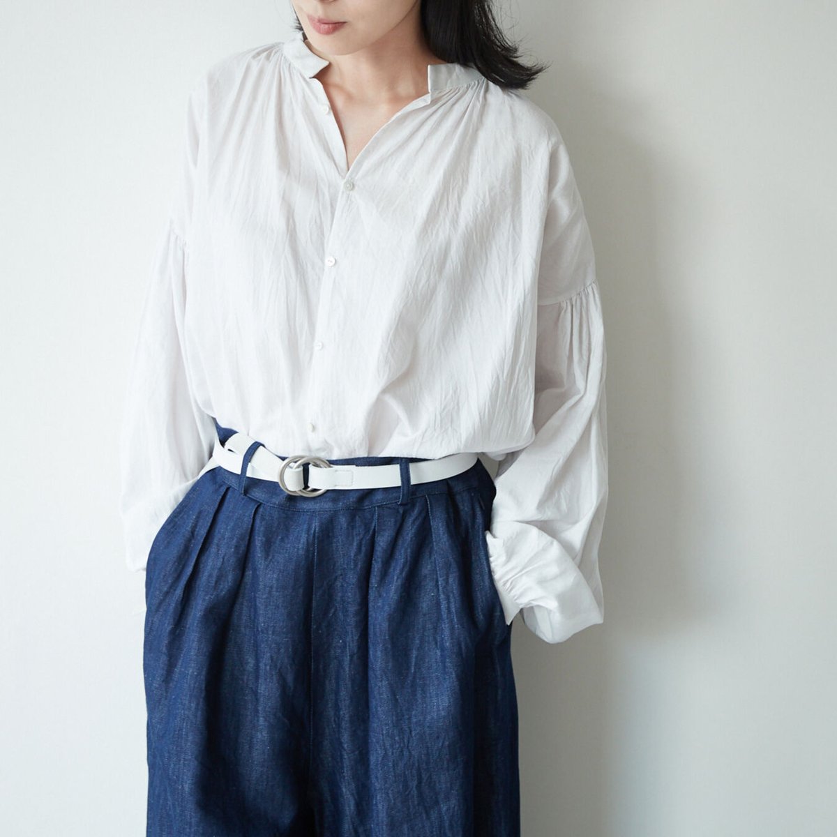 ユーモレスク humoresque 定番シルクギャザーブラウス