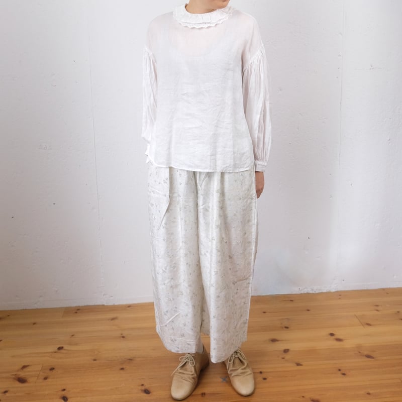 ブノン BUNON : Tuck Pants プリントパンツ(OffWhite)