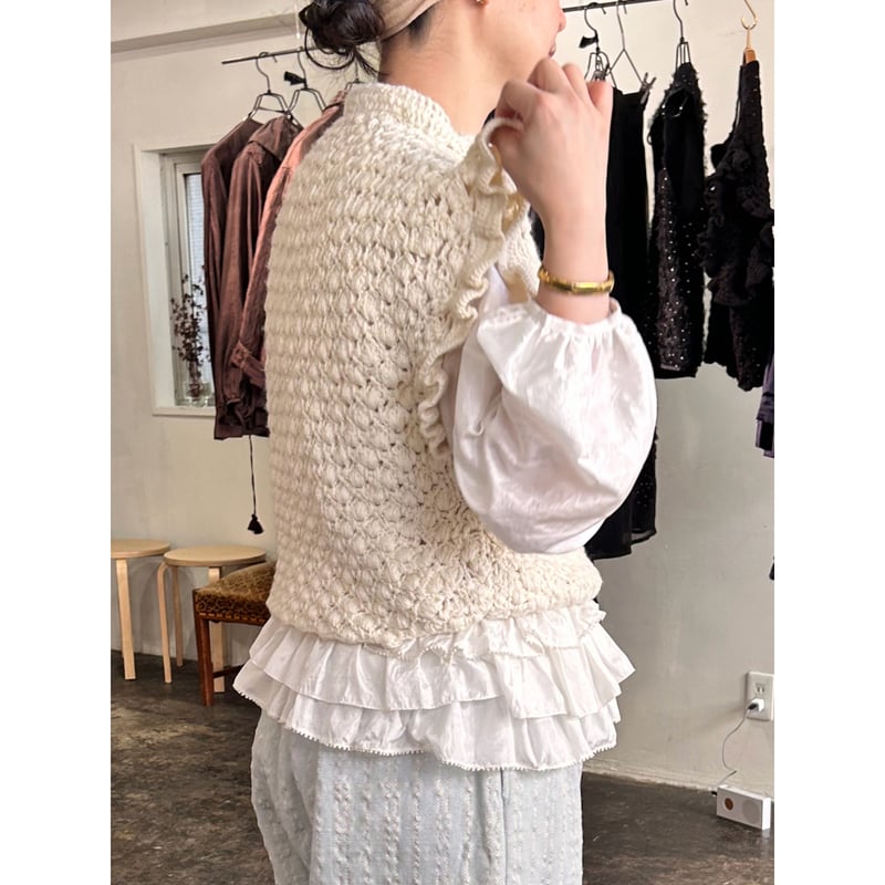 BUNON(ブノン) Hand Crochet Gilet かぎ針編みニットベスト | Le ...